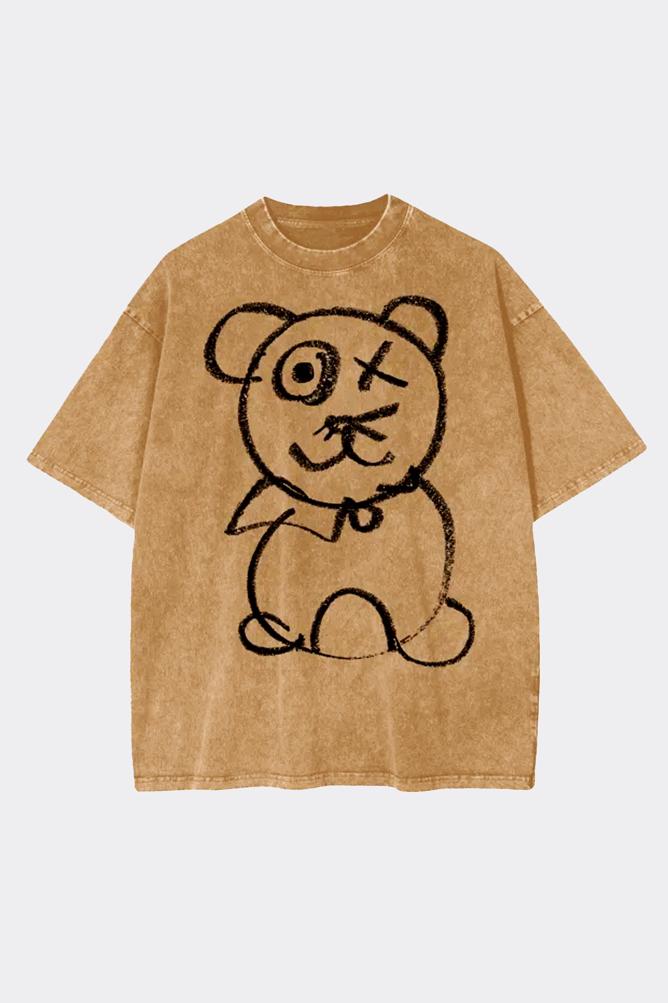 Graffiti Bear Vintage Wash Cotton Tee Mocha – xilonablue
