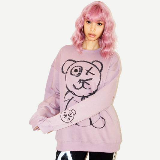 GRAFFITI BEAR LAVENDER HAZE SWEATSHIRT