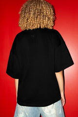 Graffiti Daddy Bear Black Organic Cotton Charcoal Chain Link Embroidery Tee