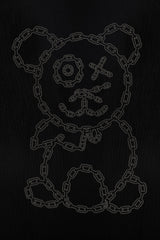 Graffiti Baby Bear Black Organic Cotton Charcoal Chain Link Embroidery Tee