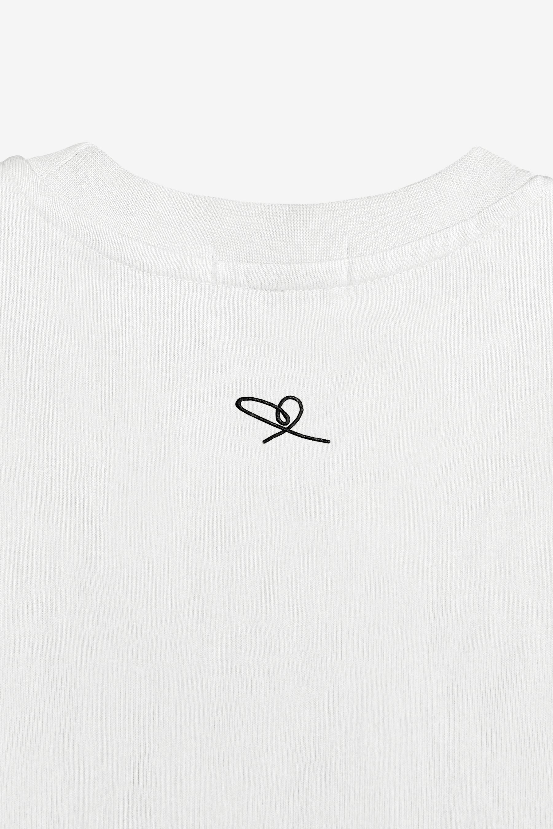 Universal Fit Graffiti Daddy Bear White Organic Cotton Black Chain Link Embroidery Tee