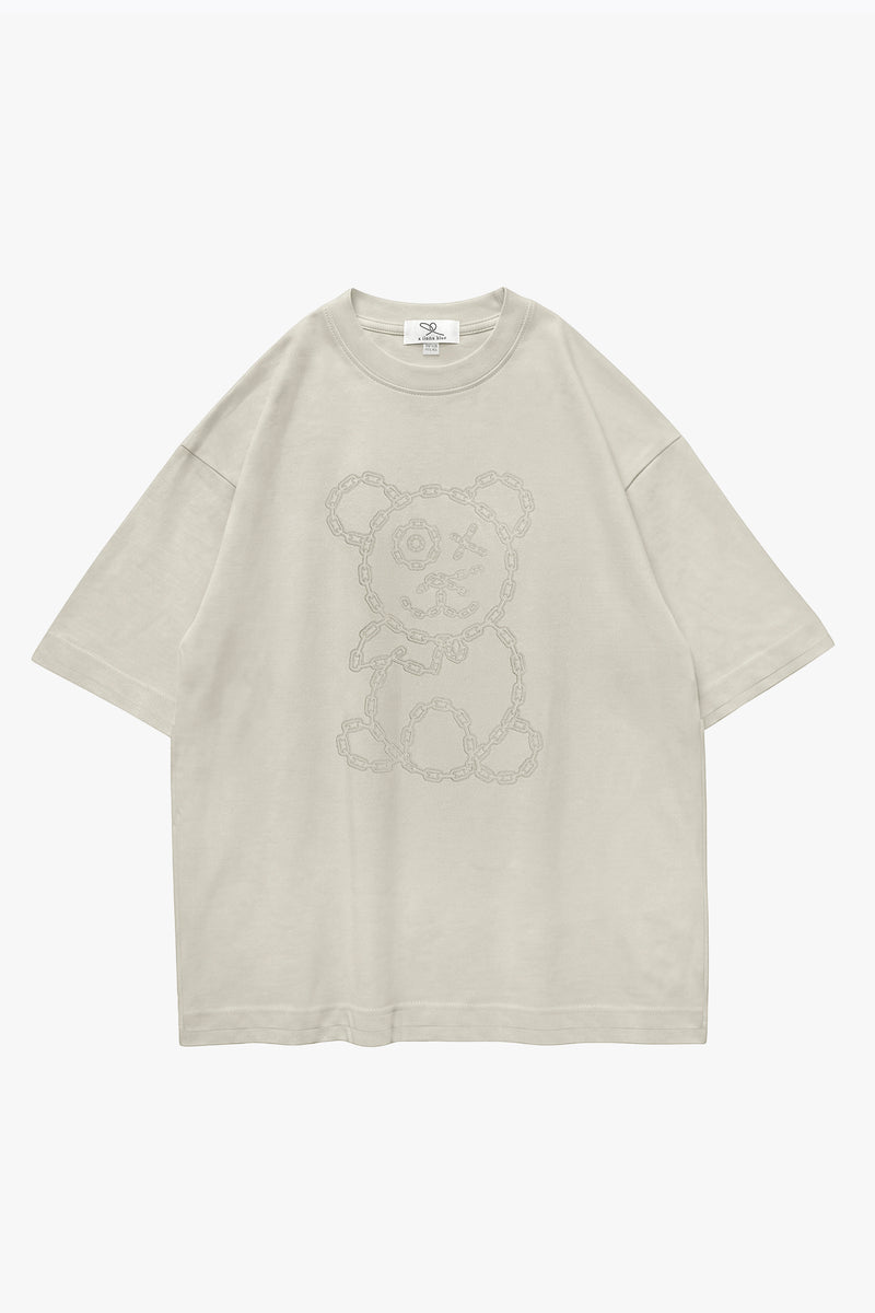 Graffiti Baby Bear Organic Cotton Chain Link Embroidery Tee