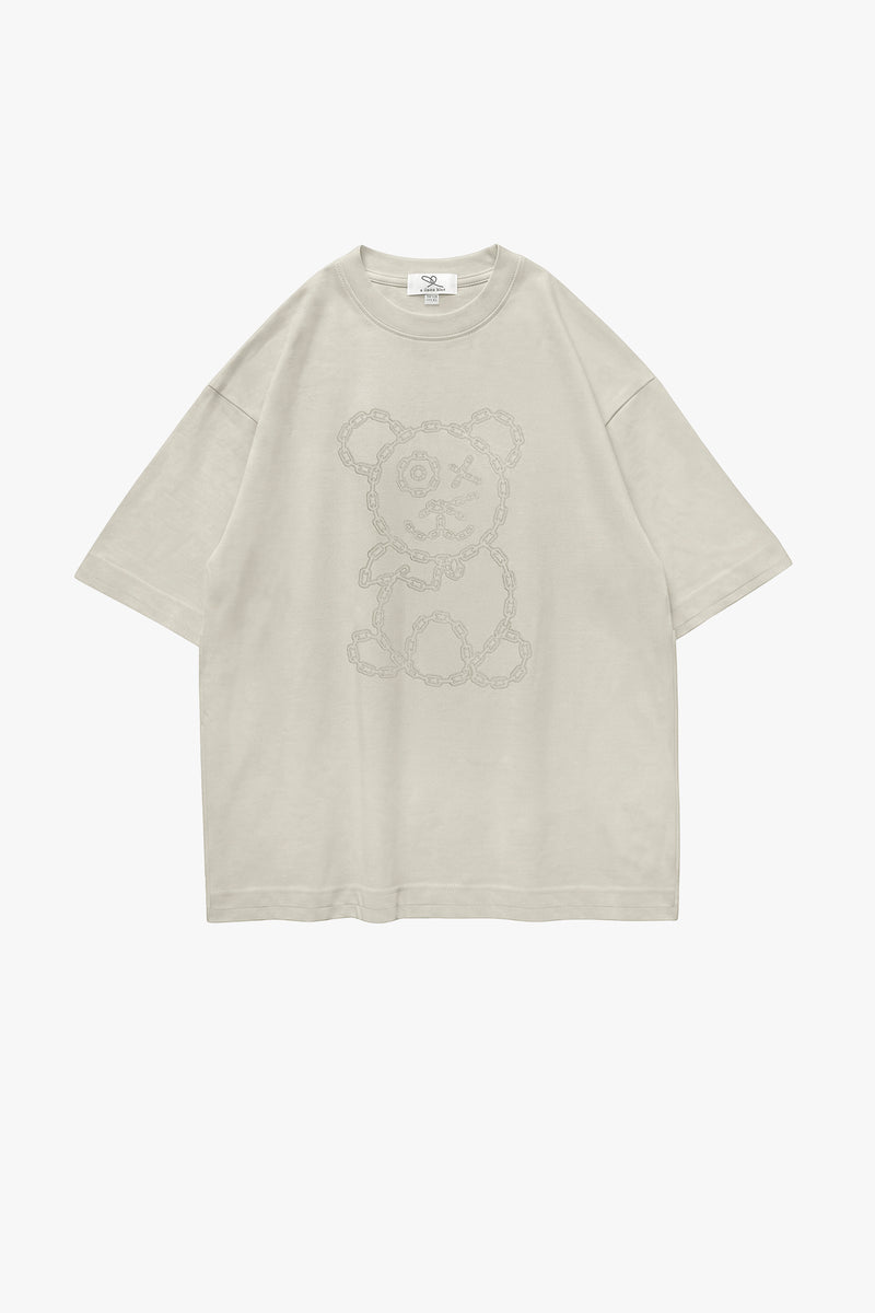 Graffiti Baby Bear Organic Cotton Chain Link Embroidery Tee