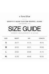 Graffiti Bear Chain Link Barrel Jeans