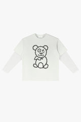 Graffiti Baby Bear Chain Link Sheer Layer T-Shirt