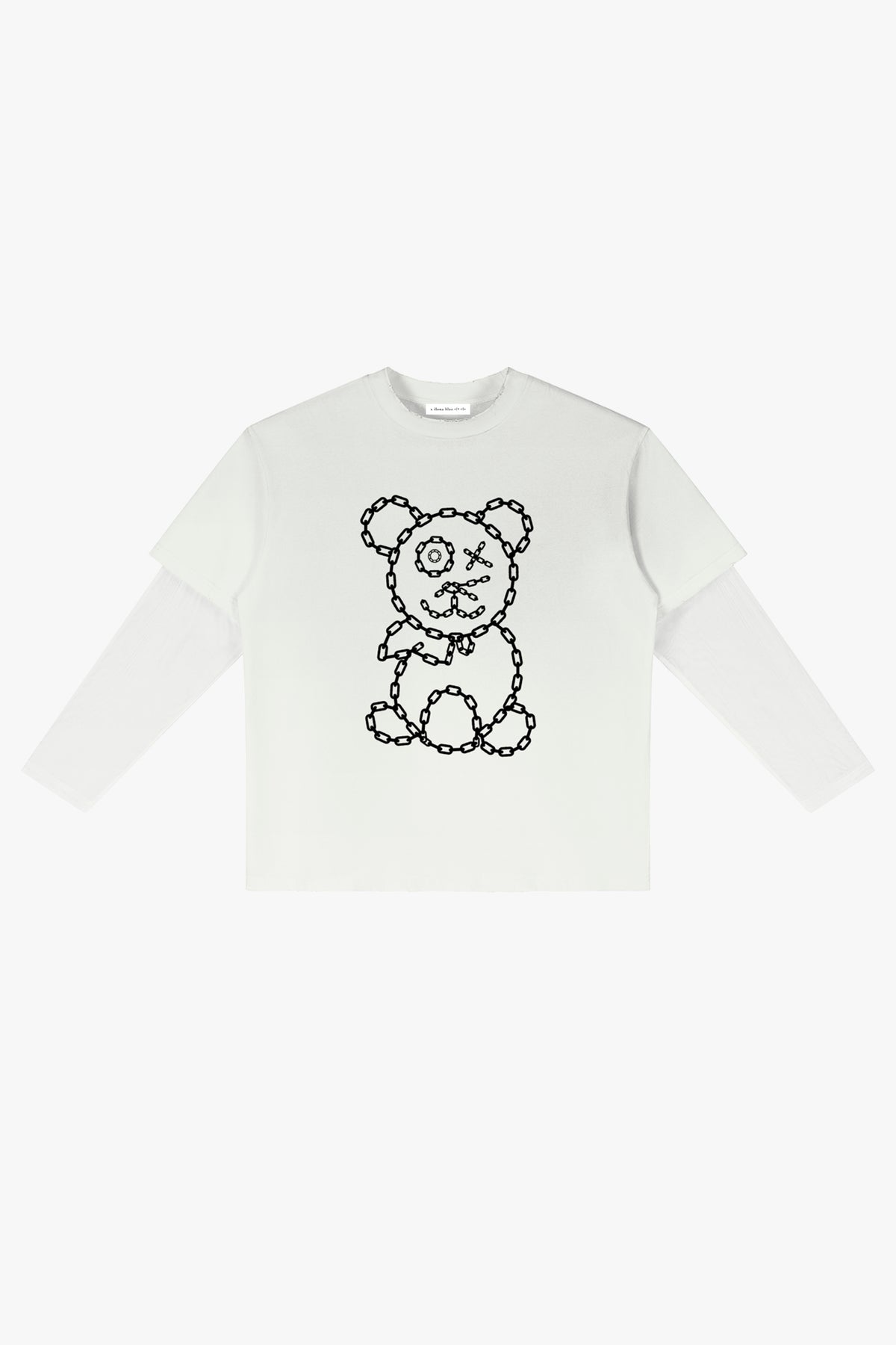 Graffiti Baby Bear Chain Link Sheer Layer T-Shirt