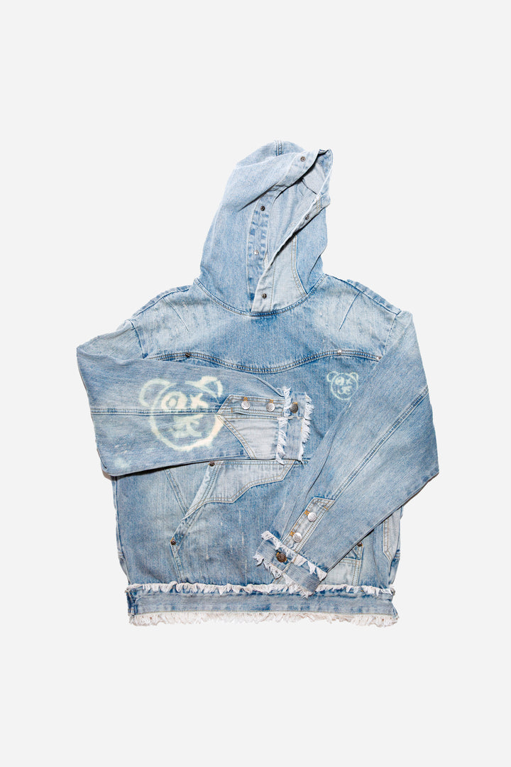 Universal Graffiti Bear Custom Denim Hoodie