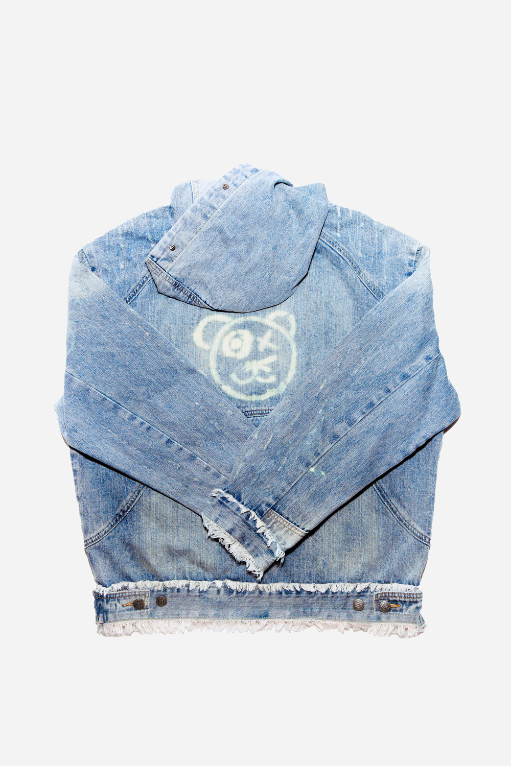 Graffiti Bear Custom Denim Hoodie