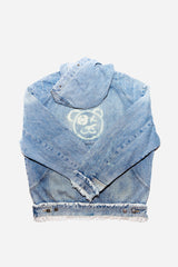 Graffiti Bear Custom Denim Hoodie
