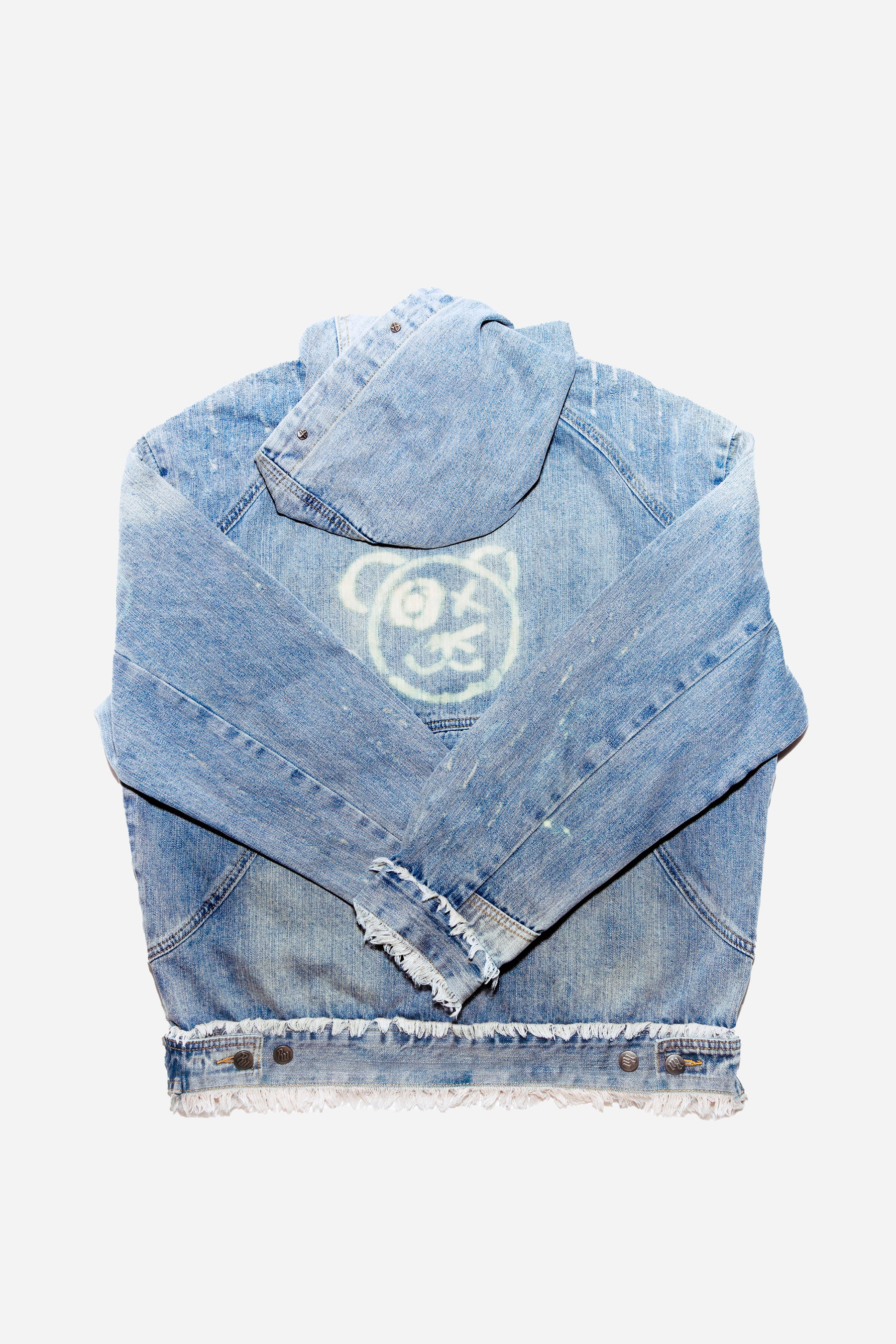 Graffiti Bear Custom Denim Hoodie