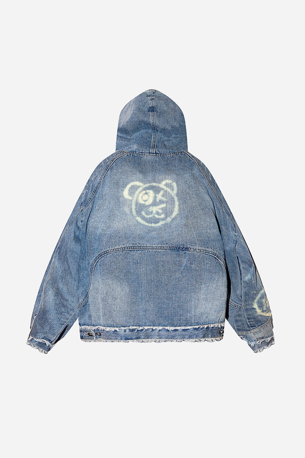 Universal Graffiti Bear Custom Denim Hoodie