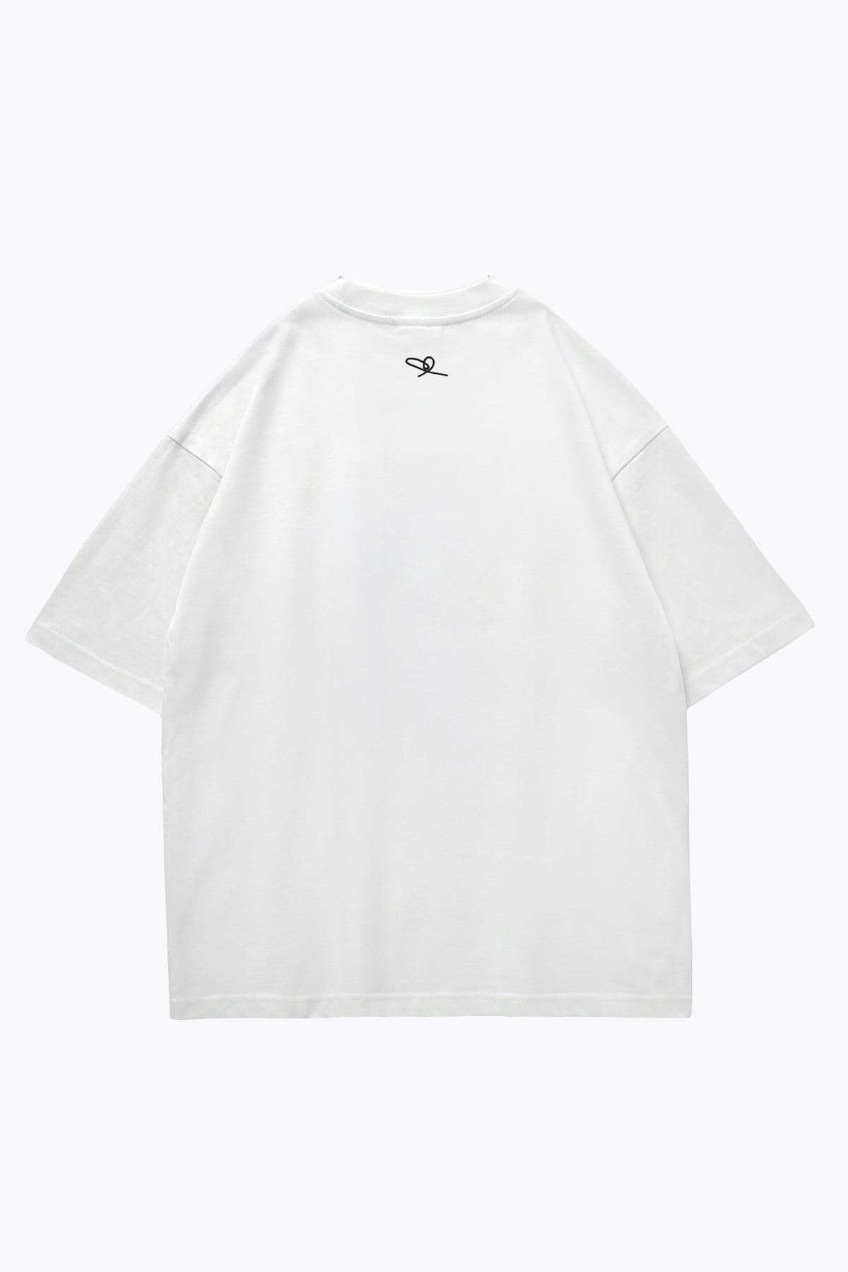 Universal Fit Graffiti Daddy Bear White Organic Cotton Black Chain Link Embroidery T-Shirt