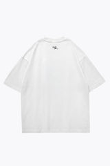 Universal Fit Graffiti Daddy Bear White Organic Cotton Black Chain Link Embroidery T-Shirt