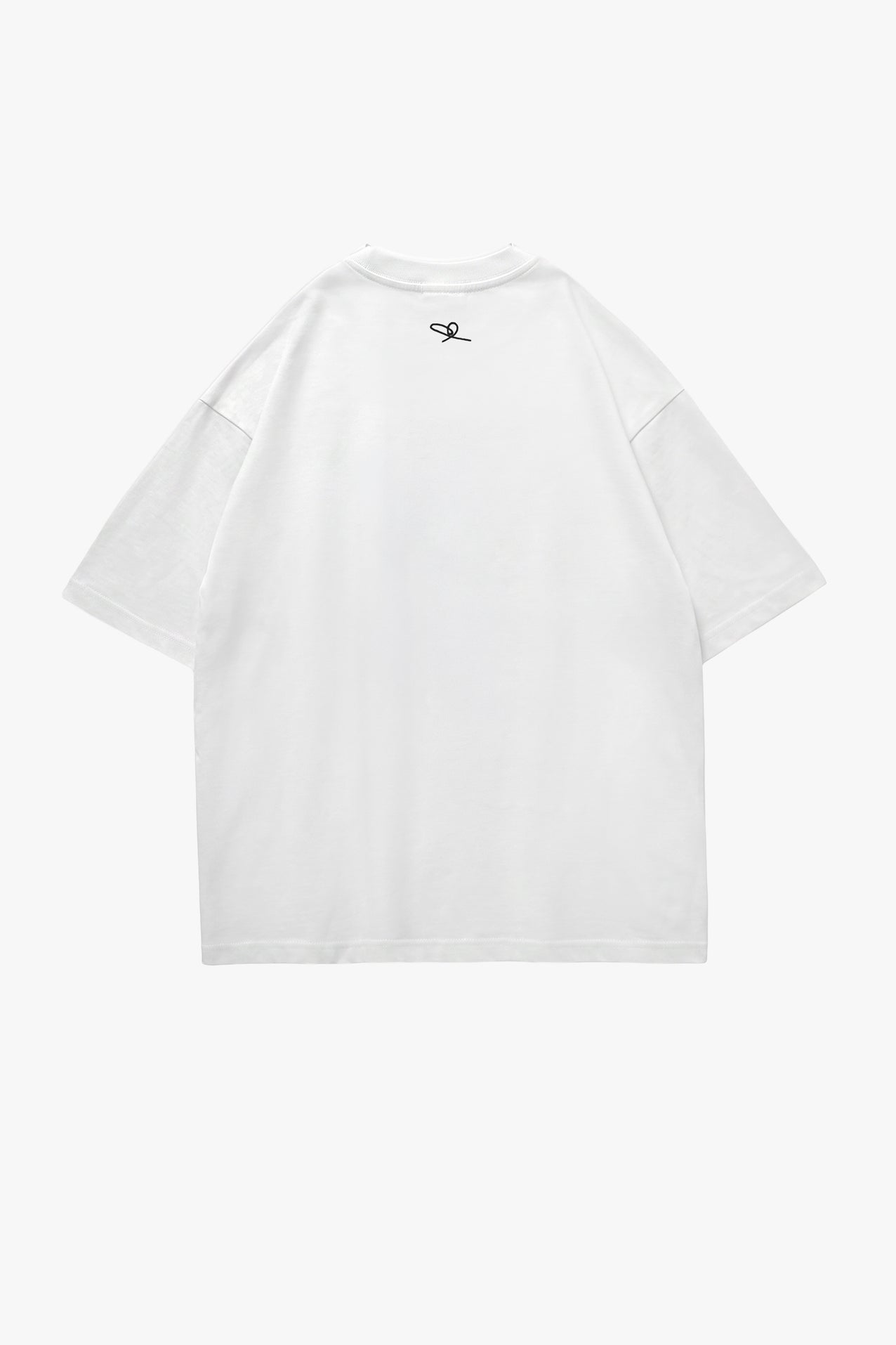 Universal Fit Graffiti Daddy Bear White Organic Cotton Black Chain Link Embroidery Tee