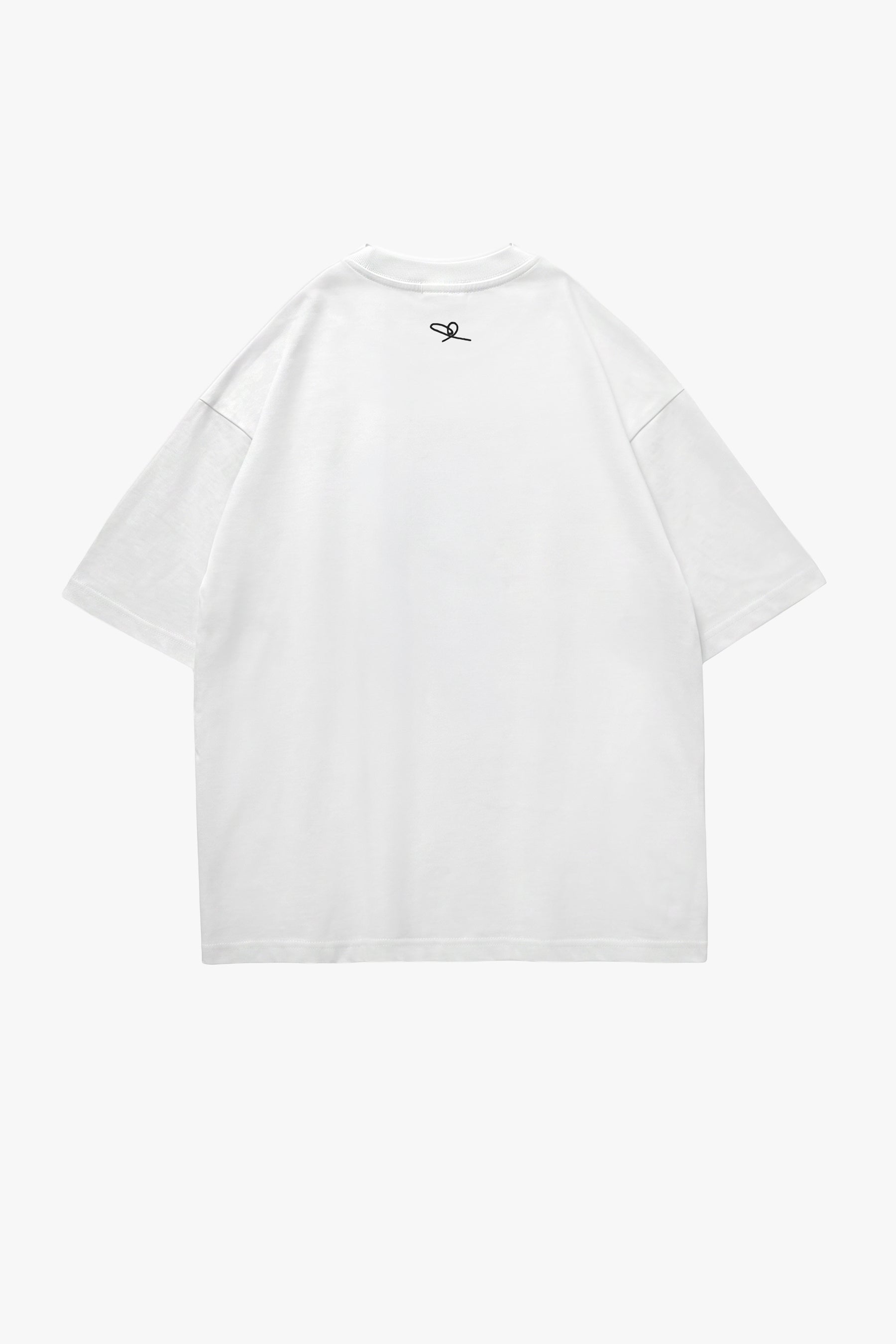 Universal Fit Graffiti Daddy Bear White Organic Cotton Black Chain Link Embroidery Tee