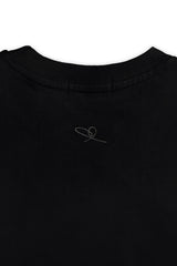 Graffiti Daddy Bear Black Organic Cotton Charcoal Chain Link Embroidery Tee