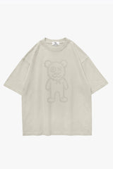 Universal Fit Graffiti Daddy Bear Organic Cotton Chain Link Embroidery Tee