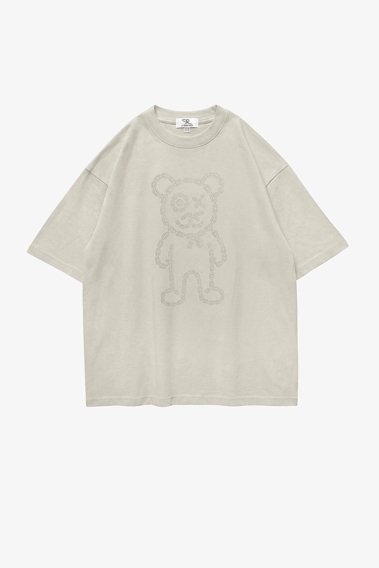 Graffiti Daddy Bear Organic Cotton Chain Link Embroidery Tee