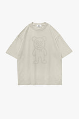 Graffiti Daddy Bear Organic Cotton Chain Link Embroidery Tee