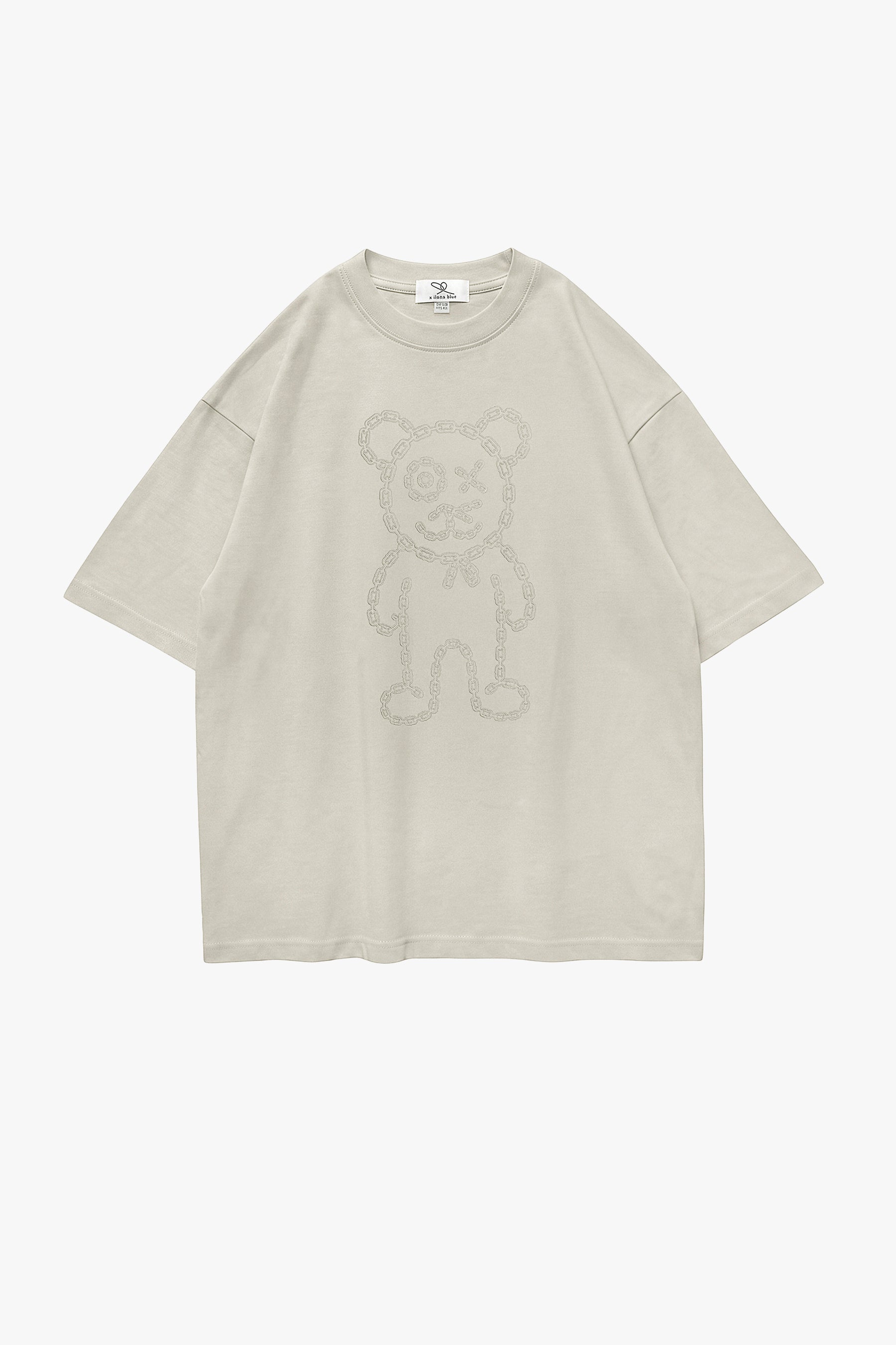 Graffiti Daddy Bear Organic Cotton Chain Link Embroidery Tee