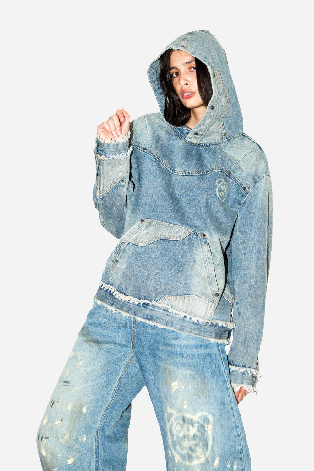 Graffiti Bear Custom Denim Jeans