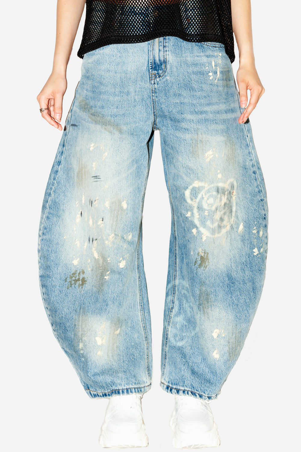 Graffiti Bear Custom Denim Jeans