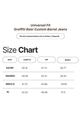 Graffiti Bear Custom Denim Barrel Jeans