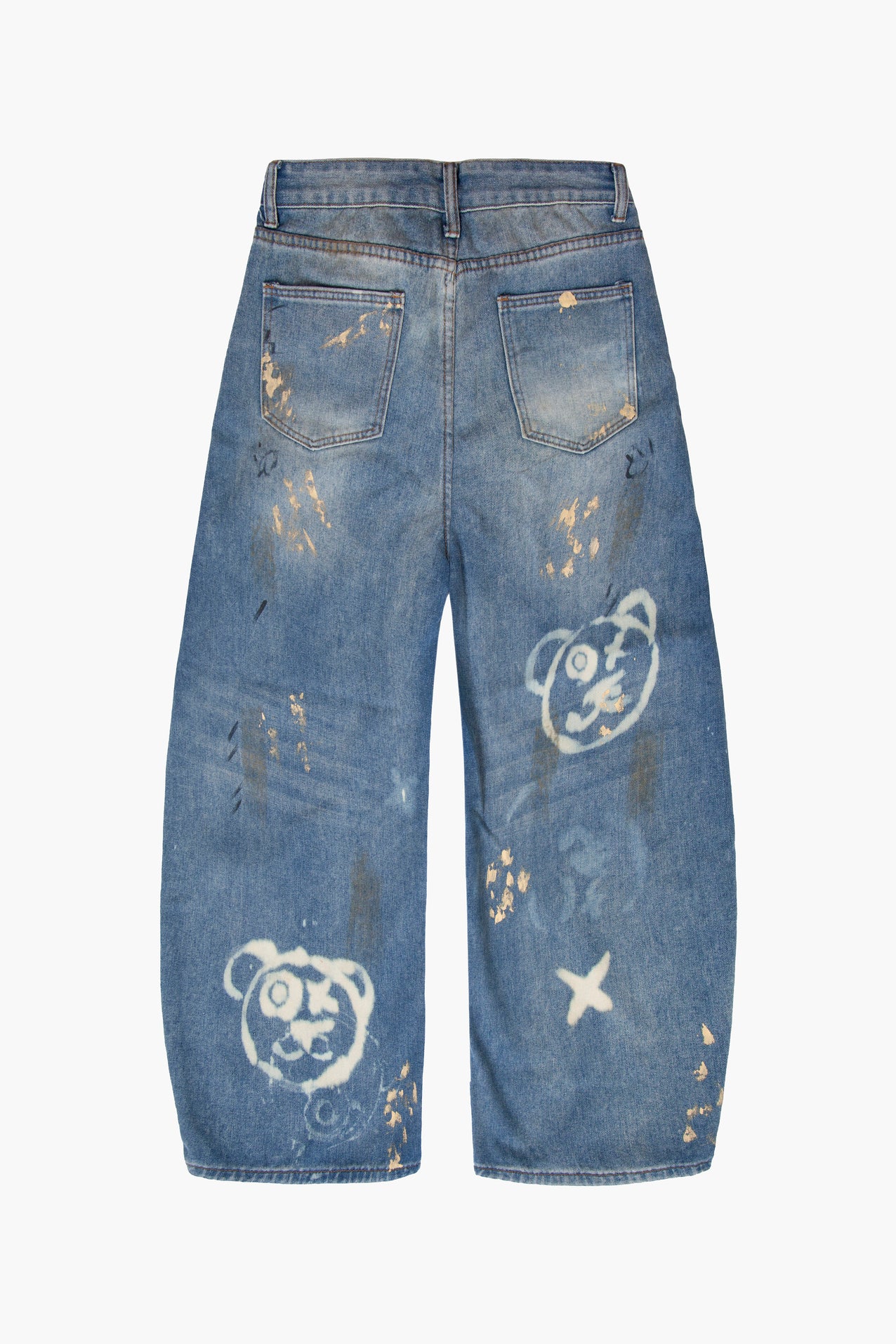 Graffiti Bear Custom Denim Jeans
