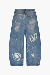Universal Graffiti Bear Custom Denim Jeans