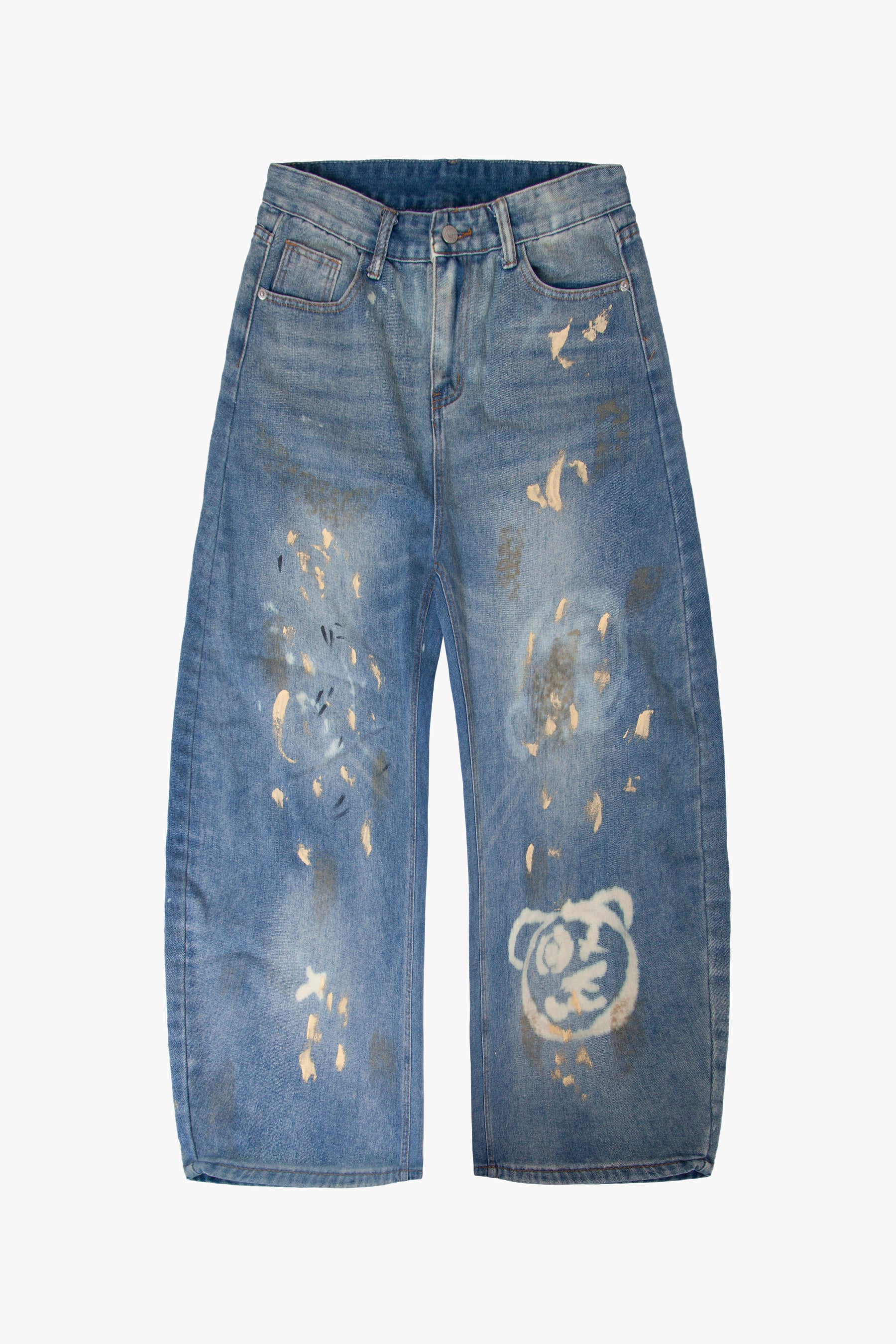 Graffiti Bear Custom Denim Jeans