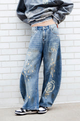 Graffiti Bear Custom Denim Jeans