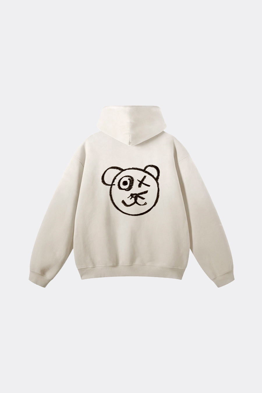 Graffiti Bear Cotton Cream Vintage Wash Hoodie – xilonablue