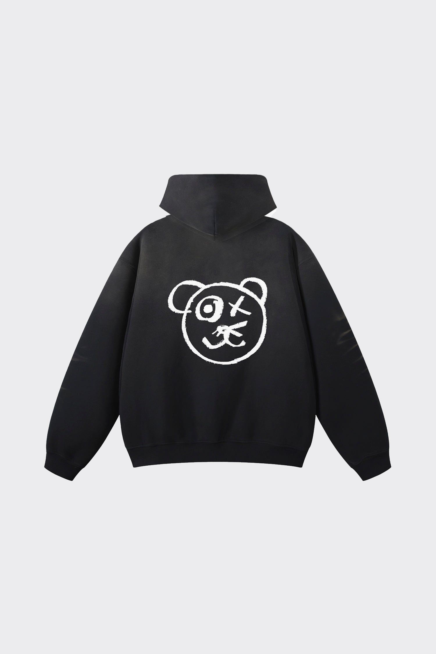 Graffiti Bear Cotton Espresso Vintage Wash Hoodie – xilonablue