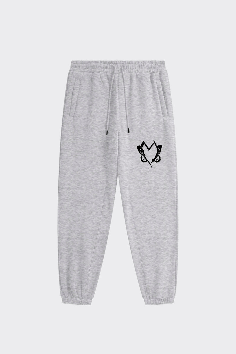 Heart With Wings Dove Grey Signature Streetware Fleece Joggers