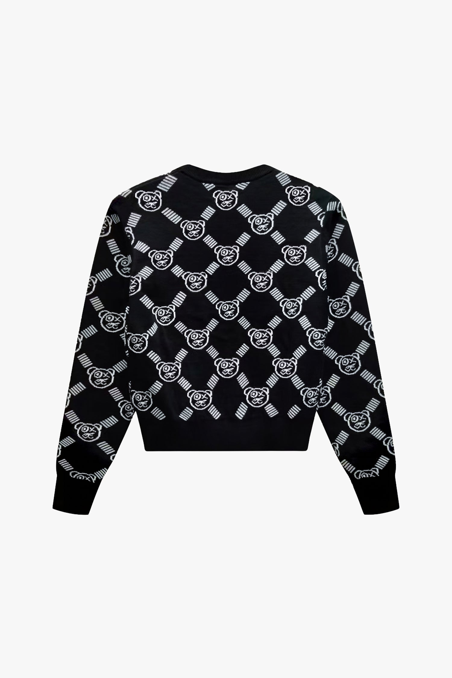 Graffiti Bear Reversible Jacquard Sweater Black