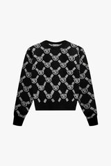 Graffiti Bear Reversible Jacquard Sweater Black