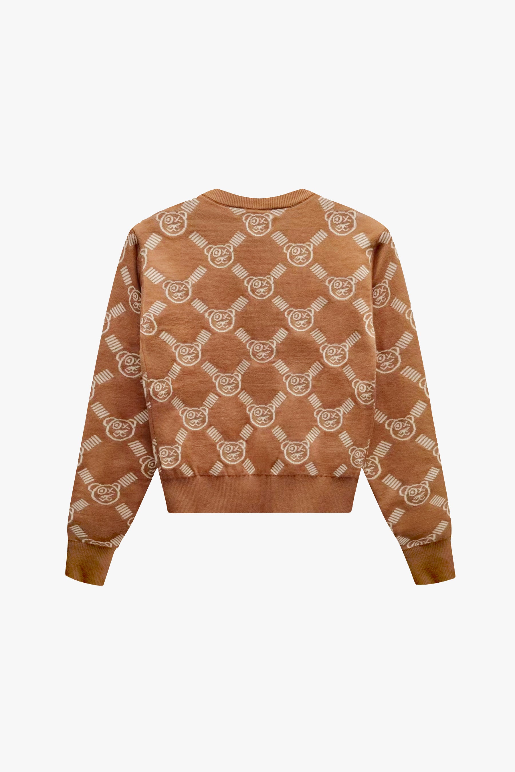 Graffiti Bear Reversible Jacquard Café Cream Sweater