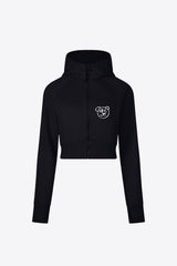 Graffiti Bear Noir Crop Hoodie Jacket