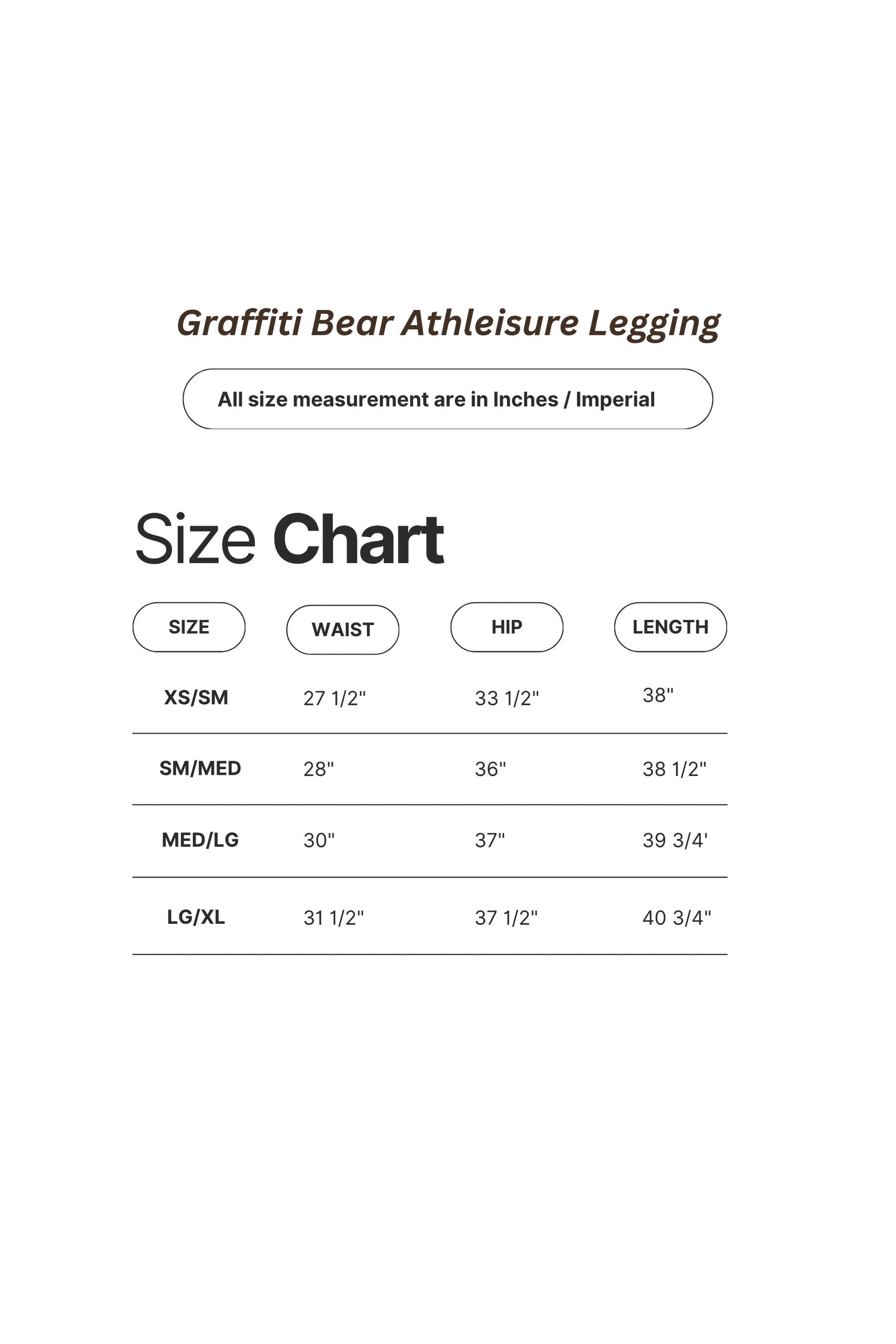 Graffiti Bear Blush Athleisure Legging