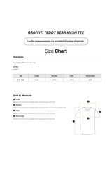 Graffiti Teddy Bear Sheer Mesh Tee