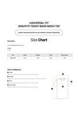 Universal Fit Graffiti Teddy Bear Sheer Mesh Tee
