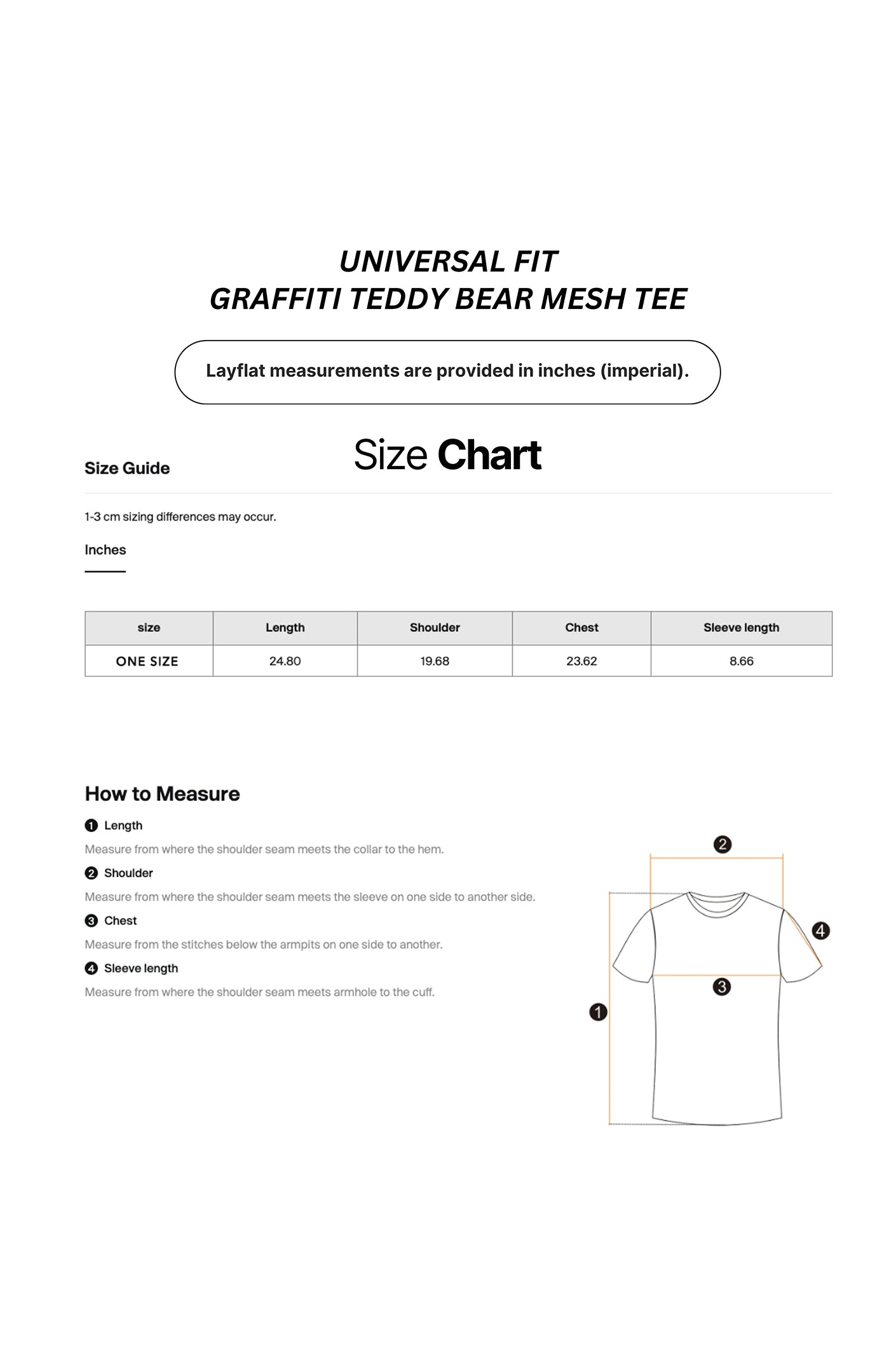 Universal Fit Graffiti Teddy Bear Sheer Mesh Tee