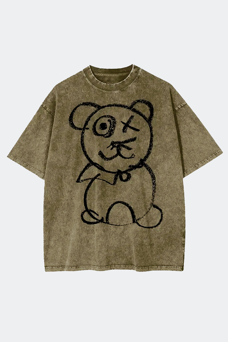 Universal Graffiti Bear Olive Tee