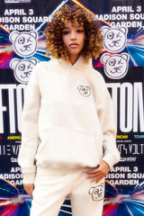 Graffiti Bear Cotton Cream Vintage Wash Hoodie