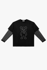 Graffiti Daddy Bear Chain Link Sheer Layer T-Shirt
