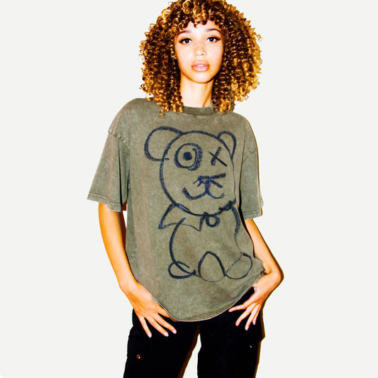 GRAFFITI BEAR OLIVE TEE