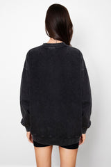 Graffiti Bear Vintage Washed Cotton Midnight Crewneck