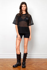 Graffiti Teddy Bear Sheer Mesh Tee