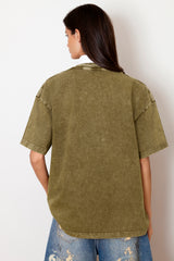 Graffiti Bear Vintage Wash Cotton Tee Olive