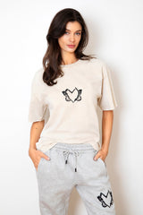 Heart With Wings Vintage Washed Apricot Cotton Tee